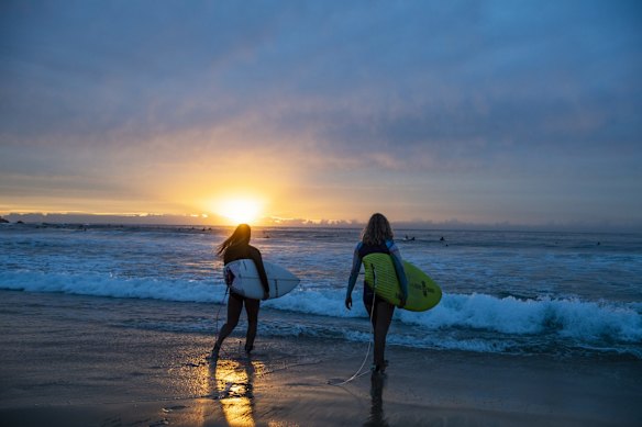 Maroubra beach at sunrise, the day it reopened -  Monday April 20,2020.