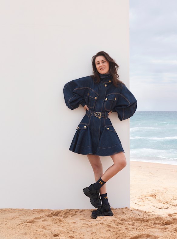 Zimmermann dress, Shark’s own shoes and socks.