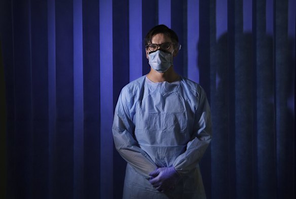 Senior resident medical officer Dr Rory Marples at the Covid-19/Flu Assessment Clinic.