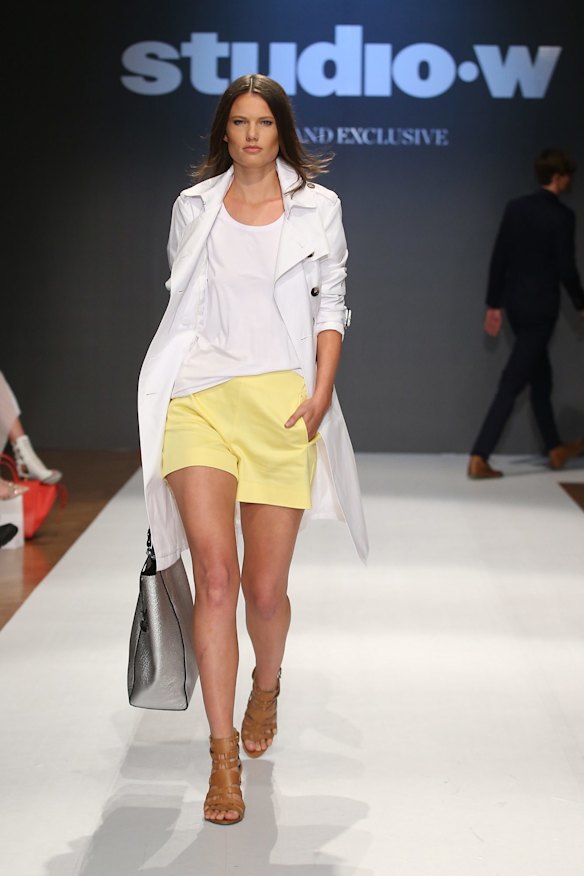 A model showcases a design by Studio.W.