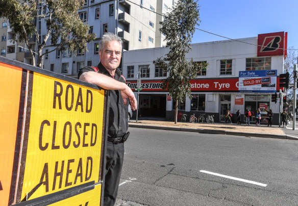 Paul McKernan believes he might be forced to move due to reduced road access to his tyre shop.