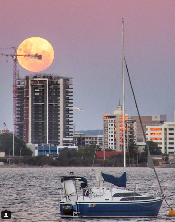 Photographers capture super blue moon over Perth