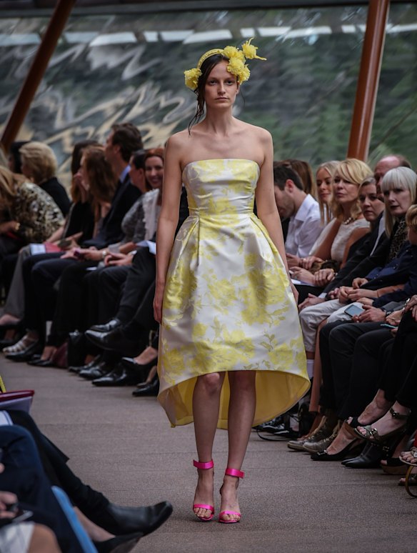 Models on the catwalk for Carla Zampatti's Spring/Summer 2015 collection showcase.