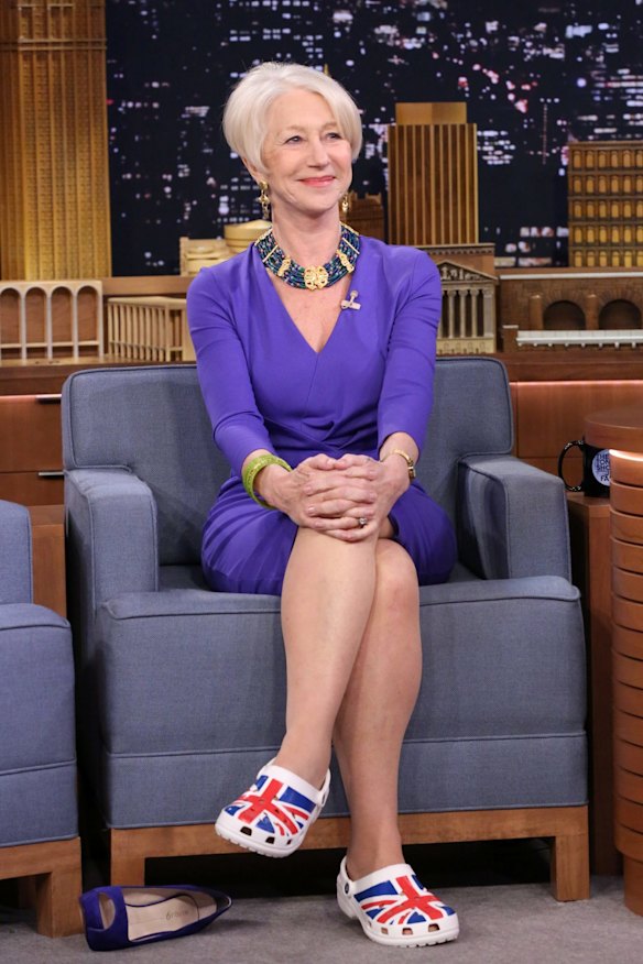 Reasonable 25,154 Helen Mirren is a queen (on and off screen). Comfortable Crocs...in public.