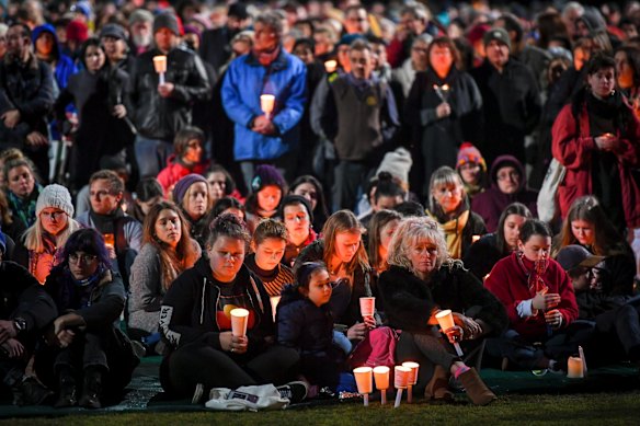 Thousand of people attend a candlelight vigil in solidarity for the Melbourne comedian Eurydice Dixon who was found dead at Princes Park in North Carlton last week. 