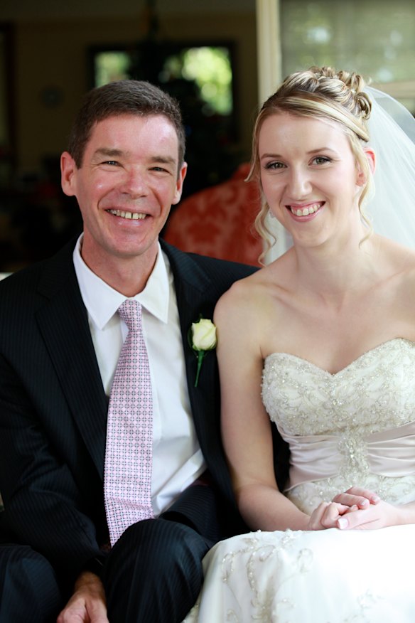 The writer with Ross on her wedding day.