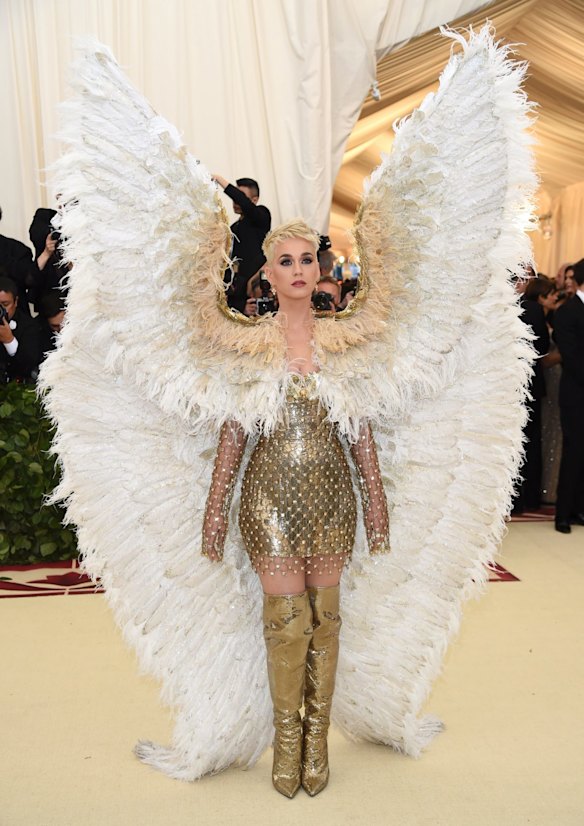 Katy Perry attends The Metropolitan Museum of Art's Costume Institute benefit gala celebrating the opening of the Heavenly Bodies: Fashion and the Catholic Imagination exhibition on Monday, May 7, 2018, in New York. 