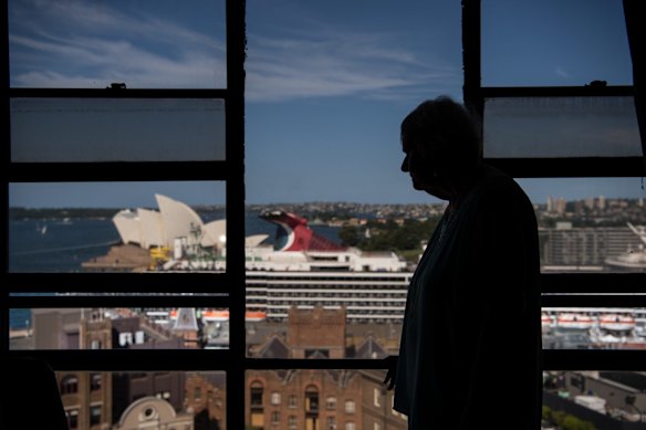 The view from inside an apartment in the Sirius building. Maya Demetriou seen in her apartment in  February 2016. 
