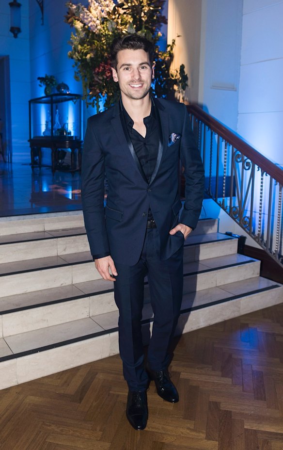 The Bachelor Matty Johnson looking dashing in a blue Calibre suit. The star of Channel 10's current highest rating reality series was put on strict orders by the network not to speak about the show to the ire of some tabloid journalists present, but to the surprise of no one. At a time of financial chaos, it beggars belief why Ten wouldn't want to give the show ample spruiking, especially at one of the biggest events on the Sydney social calendar.