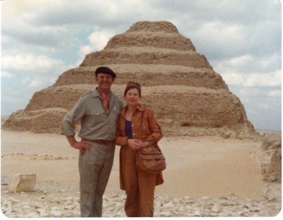  Artist John Olsen and wife Valerie Strong in Eygpt in 1978. A passionate man who described himself as “endlessly restless”, Olsen married four times.