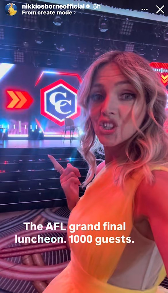  Comedian Nikki Osborne at the Palladium at Crown before her performance at  the Carbine Club’s Grand Final Lunch.