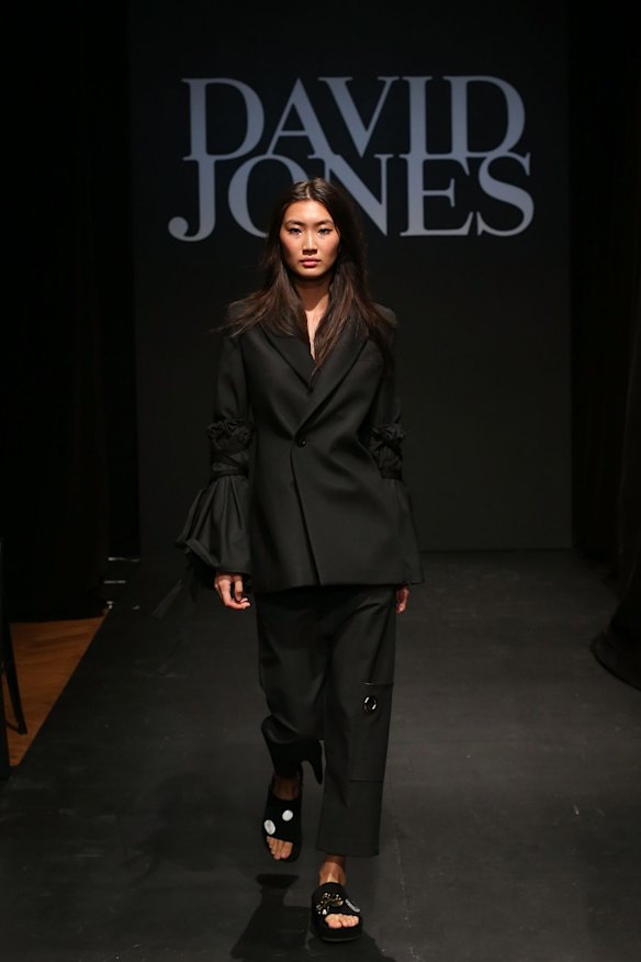 A model showcases designs by Ellery.