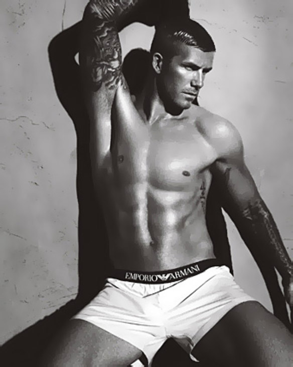 David Beckham's most recent solo campaign for Emporio Armani underwear. "David has a great sense of style and is an inspiring role model - this is what makes him the perfect partner for Emporio Armani underwear," Giorgio Armani said.