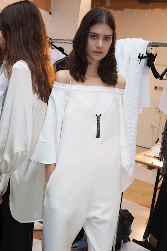 Ready for the Paris runway in Kym Ellery's curtain fall volumes