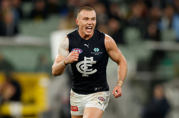 What a year: Patrick Cripps won his fourth John Nicholls medal, capping a fine season when he was crowned Brownlow medallist. 