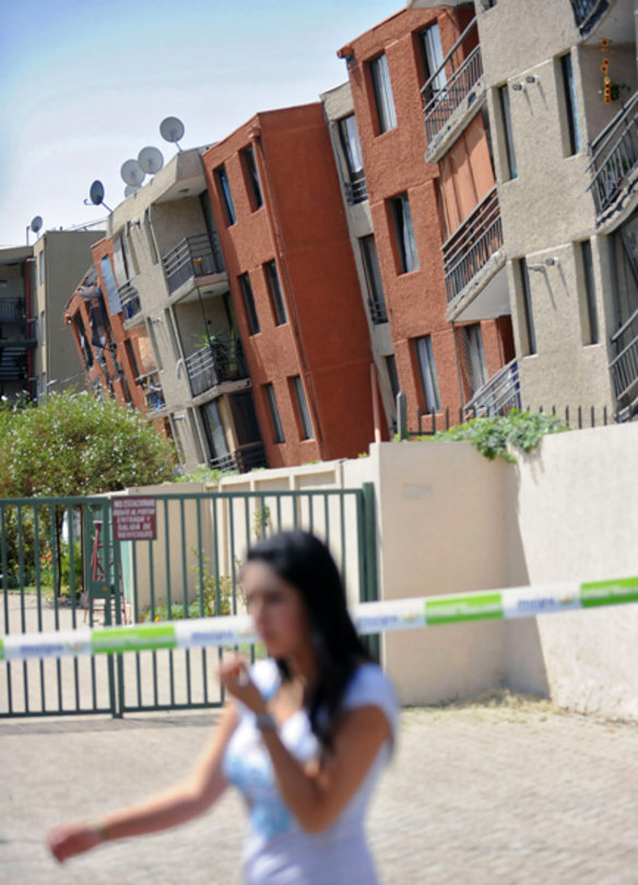 Damaged buildings in Santiago. The massive quake plunged much of the Chilean capital into darkness as it snapped power lines and severed communications.
