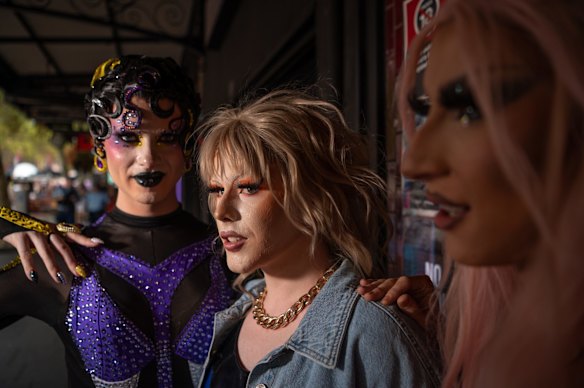 Revellers on Oxford Street.