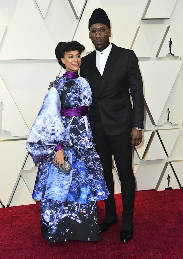 Amatus Sami-Karim, left, and Mahershala Ali arrive at the Oscars at the Dolby Theatre in Los Angeles. 
