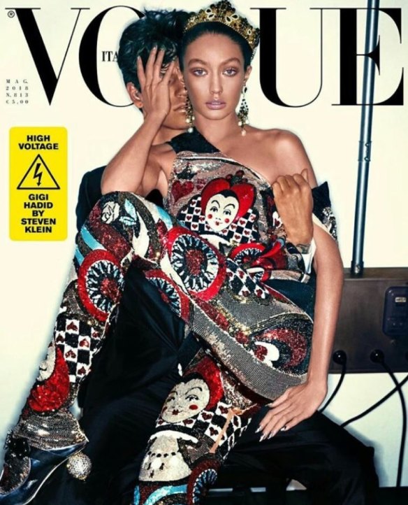 Gigi Hadid on the cover of Vogue Italia.