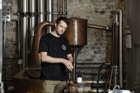  Lewis Jaffrey, group bars manager. Archie Rose gin Distillery are now manufacturing hand sanitiser.