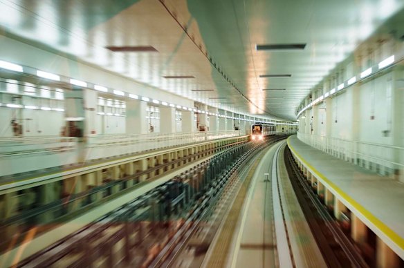 The skytrain at the new Dubai Airport terminal 3