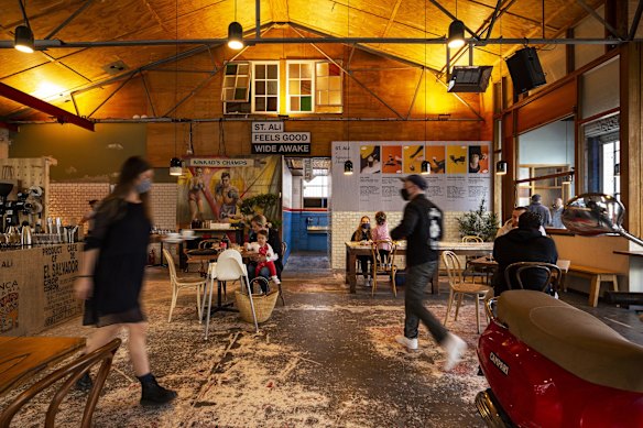 People dining inside St. Ali Cafe in South Melbourne.