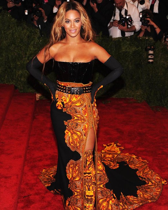 Beyonce rocks this punk-inspired outfit at the 2013 Met Gala.