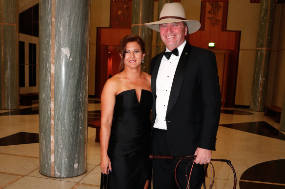 Barnaby Joyce with his former wife Natalie in June 2017 at Mid Winter Ball in Canberra. The pair have now separated. 