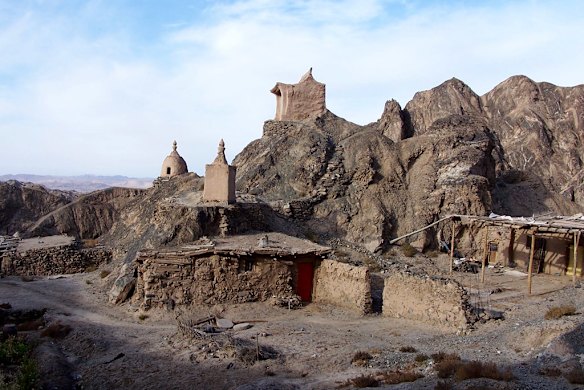 Sanwei Mountain, a few kilometres from the Mogao Caves and Dunhuang. Photo: Joyce Morgan.