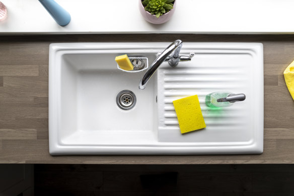 A clean sink and a clean dishcloth is a good thing.