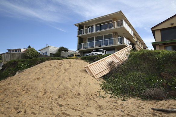 The shoreline along the Collaroy-South Narrabeen stretch of beach on Sunday.