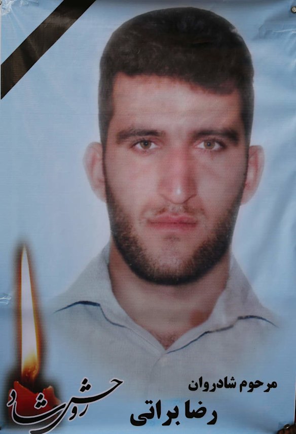 Photo of killed asylum seeker Reza Barati that was displayed at the memorial service.