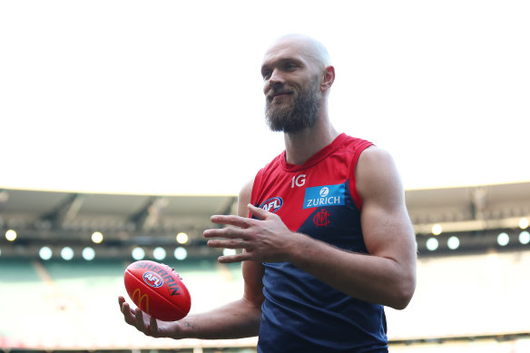 Extending his time: Melbourne captain Max Gawn.