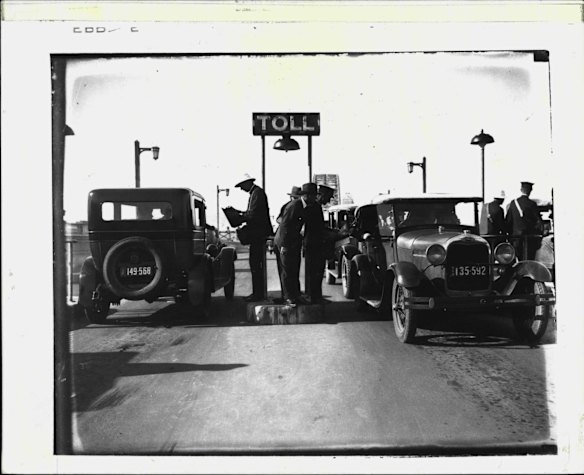 Sydney Harbour Bridge toll collectors in 1932.