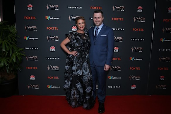 Anne Edmonds and Lloyd Langford arrive ahead of the 2020 AACTA Awards.