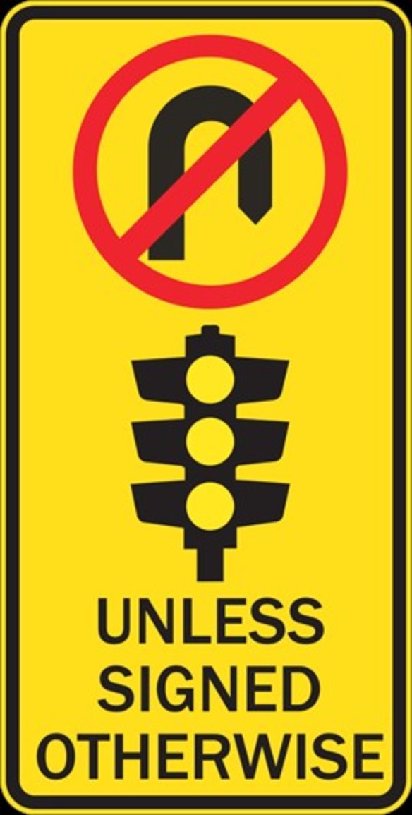 The council-proposed U-turn sign.