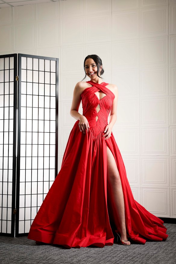 Caitlin Cameron wears a Zian Couture gown. 