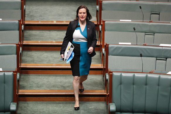 Minister for Jobs, Industrial Relations and Women Kelly O'Dwyer during Question Time at Parliament House in Canberra on Wednesday 17 October 2018.  Photo: Alex Ellinghausen
