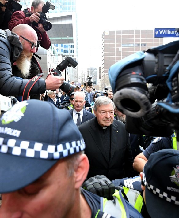 Police may escort Cardinal George Pell through an underground entrance for his next court appearance.