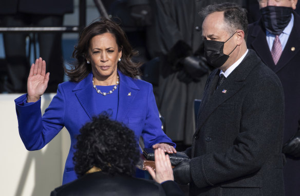 Kamala Harris is sworn in as the 49th US Vice-President.