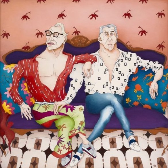 'Portrait of Mitch Edwards and Mark McKie'. Oil on linen.