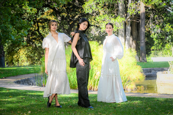 Joslin designer Elinor McInnes (far right) will be taking part in the Melbourne Fashion Festival sustainability-themed show.