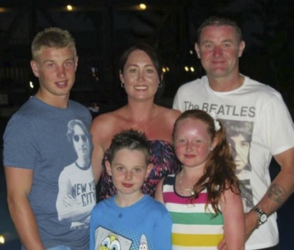 Danny Hodgson with his mum Nicola, dad Peter, brother Joe and sister Abby. 