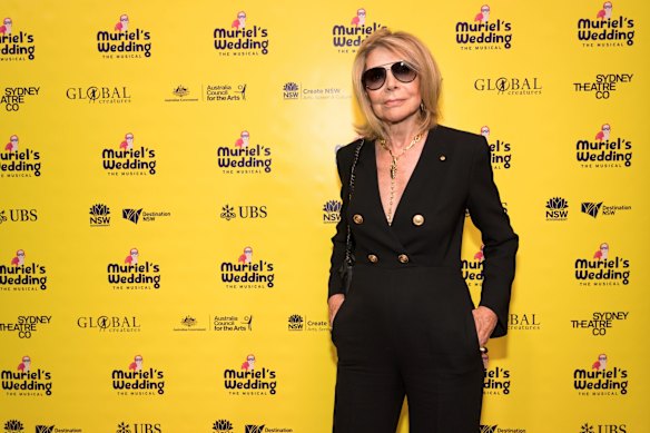 Designer Carla Zampatti on the red carpet of Muriel's Wedding The Musical.