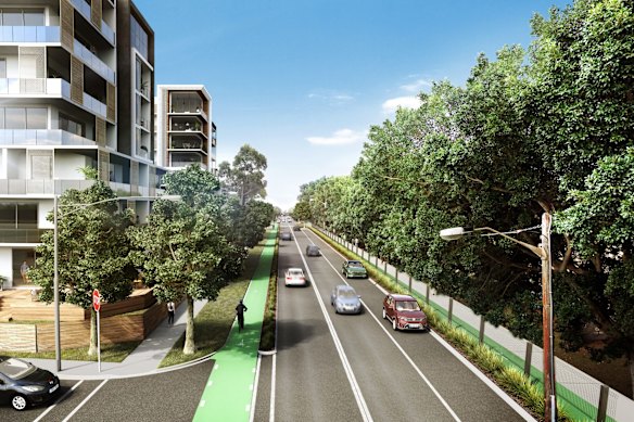 Gipps Street at Burwood: after.