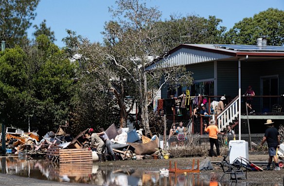 Woodburn, in the Northern Rivers region of NSW, was inundated with water and locals have just begun the enormous clean up process.