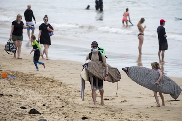 Torquay Surf Beach on Saturday where people were out enjoying the sun.