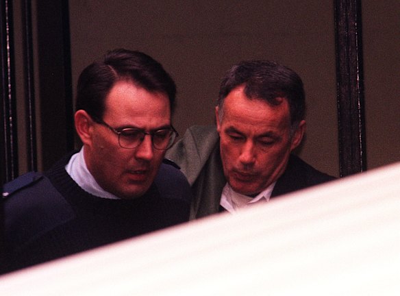 Ivan Milat is whisked away from the Supreme Court after being found guilty of seven backpacker murders, 27/07/1996.