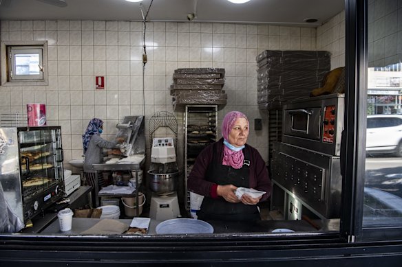 Fay Elzein baking, Elzein Baker, Arncliffe, Rockdale LGA during Sydney's lockdown.