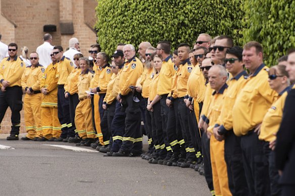 NSW RFS Guard of Honour formed to pay tribute to Andrew O'Dwyer.